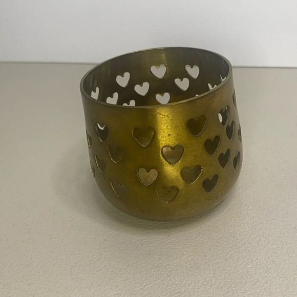 Vintage Other - Brass vintage tea light candle holder Valentine’s Day hearts cute table decor